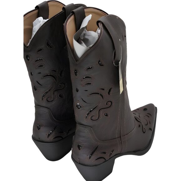 ROPER Chloe Snip Toe Western Boots Brown Women US 9.5 - Picture 3 of 6